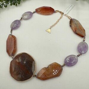 Anthropologie Serefina Genuine Faceted Stone Necklace